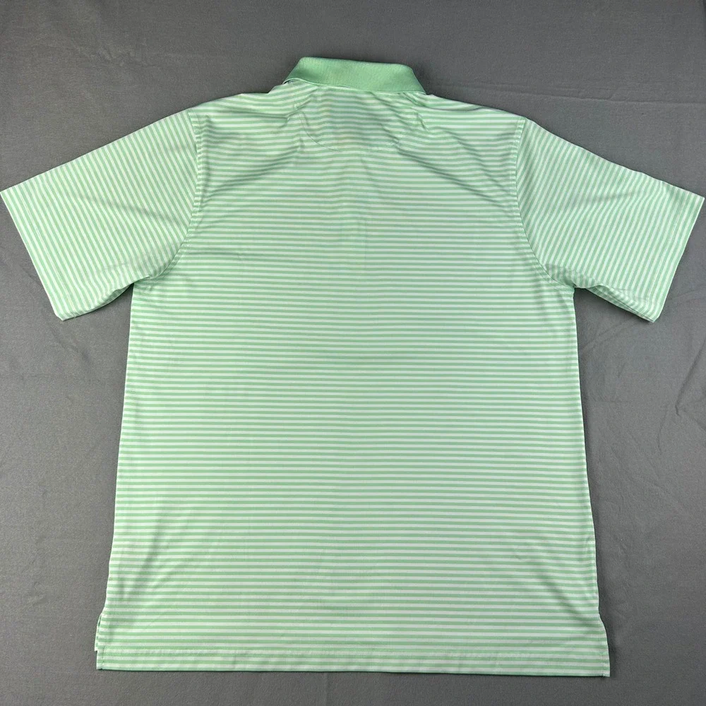 Donald Ross Polo Shirt Mens Large Green Striped Short Sleeve Golf Performance